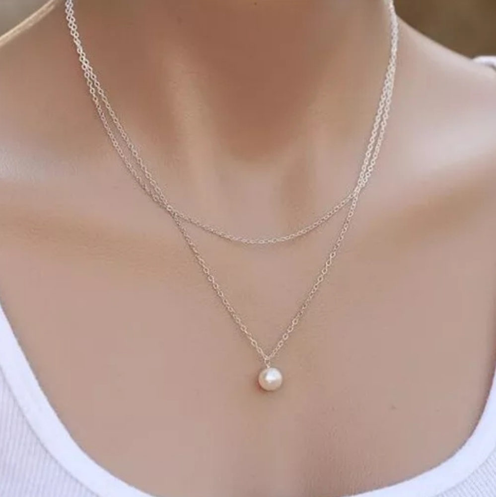 🔮 NEW Two layered Gold Pearl Necklace